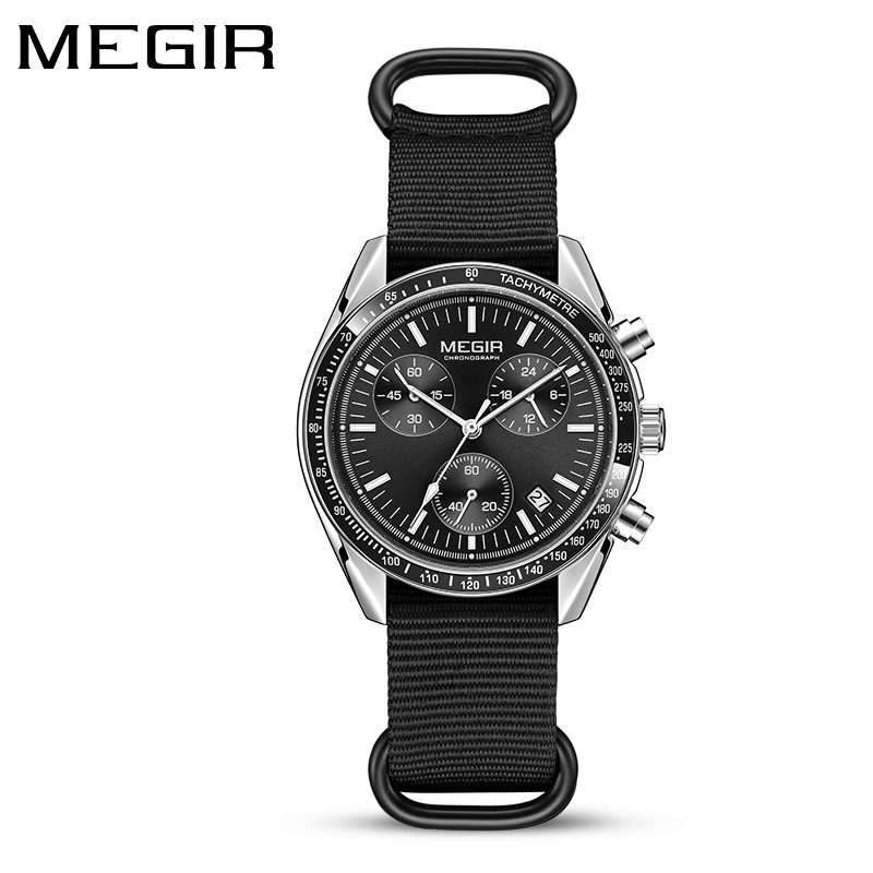 Canvas Strap Watch - 메기르 2247 남성용 고급 쿼츠 시계